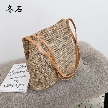 

NEW summer bags for women straw beach bags big shoulder women bags Female purses and handbags korean Clutch travel bags bolsos