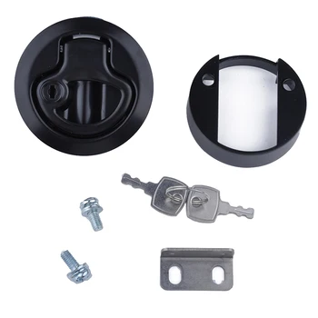 

1X Door Lock Black 2" Flush Pull Slam Latch For Boat Deck Hatch 1/4"