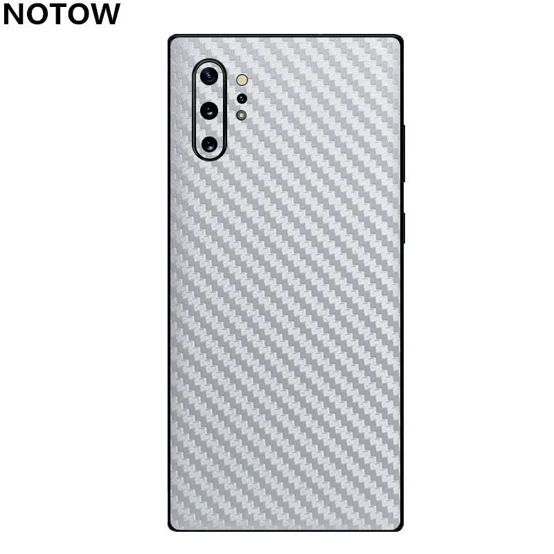 NOTOW Мода 3D углеродное волокно задняя паста защитная пленка наклейка для samsung Galaxy Note10/Note10plus/A70/A50/S10/S10Plus/s10E - Цвет: Silver