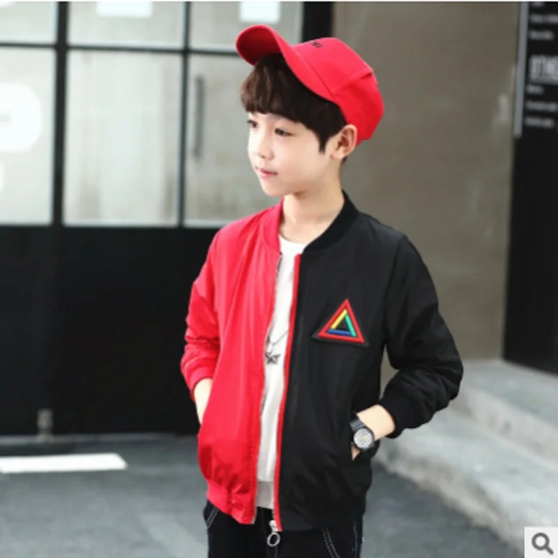 

Children's leisure Personality Jacket Coat Spring and Autumn 2019 New Boys Top Cute Jacket 2 Patchwork Colors Size6-14 ly468