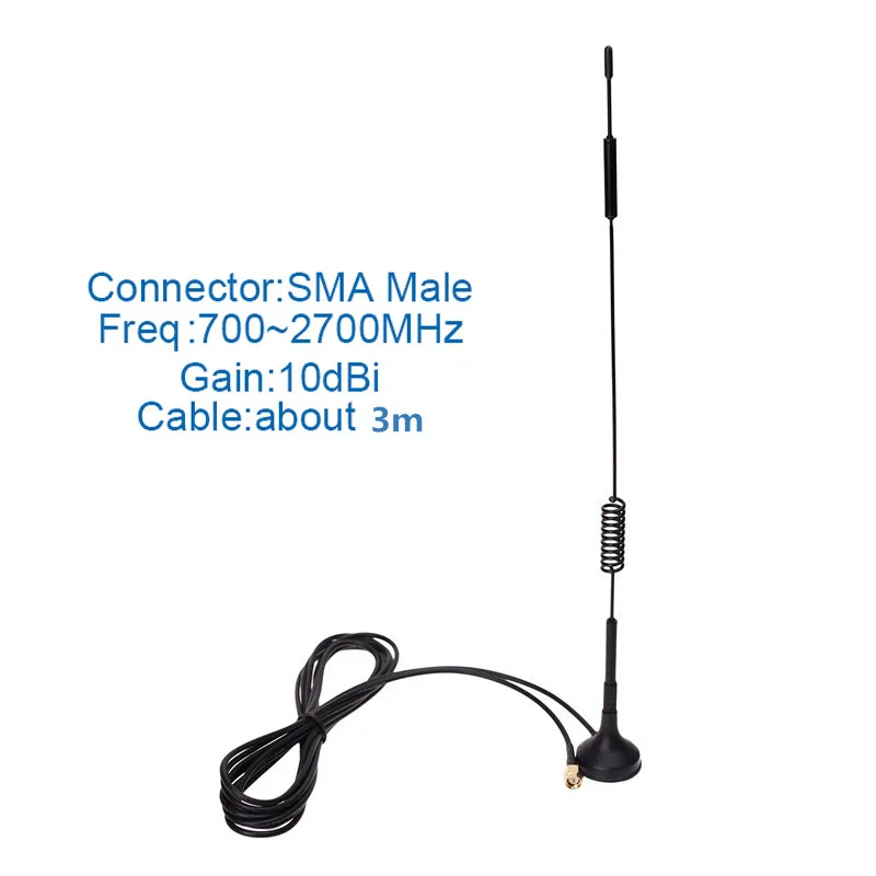 4G антенна TS9 3g LTE присоска антенна WiFi SMA/CRC9 мужской 10dBi Магнитная база 3 м кабель для huawei zte USB Dongle модем
