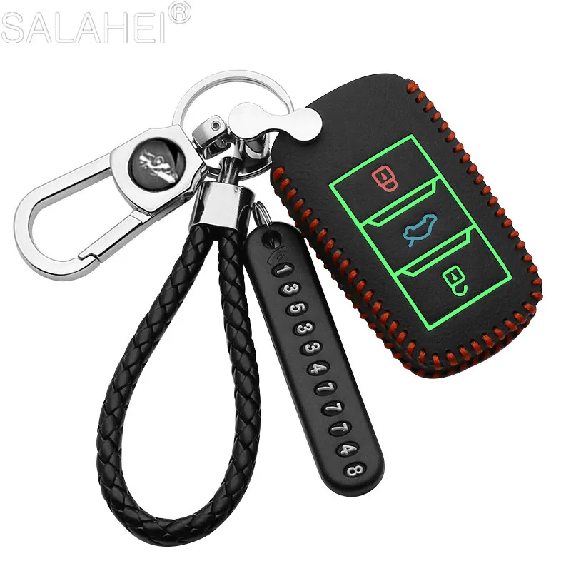 

New Leather Car Key Cover Case For Changan CS75 EADO CS35 RAETON CS15 V3 V5 V7 2018 Auto Keyless Keychain Protection Accessories