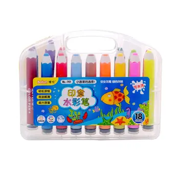 

12/18/24 colors washable seal watercolor pen Children's non-toxic kindergarten primary school draw brush Graffiti pen set