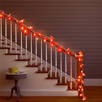 

Maple leaves Garland string lights Warm Bright LED Fairy Light for Room Thanksgiving Christmas Stairs Decoration Falling Lights