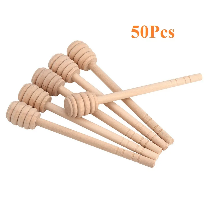 50 шт./компл. деревянный Мёд ковш Stick ложка Dip мешалка шейкер с длинной ручкой для Мёд, сироп