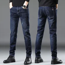 

New Spring And Autumn Men‘s Jeans Slim Feet Pants Korean Version Of The Trend Of Youth Denim Long Pants