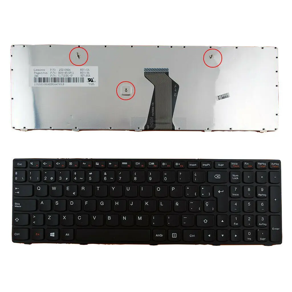 Для ноутбука lenovo G510 G505 G700 стандартная клавиатура с испанской раскладкой черный SP