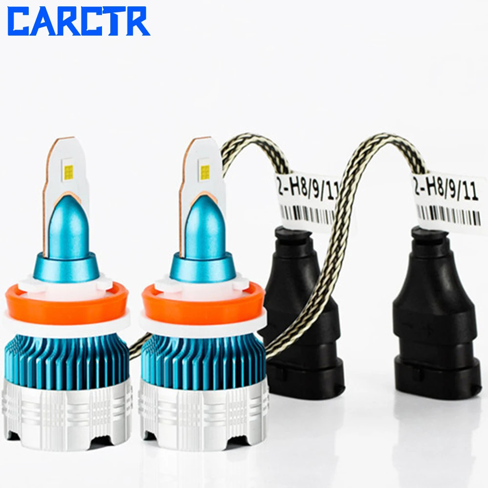 CARCTR светодиодный фары для автомобиля H4 H7 лампы H11H1 H3 880 881 6000K 30W 12V 24V Hi/Lo