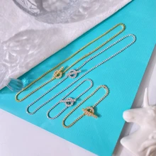 

2021 Hot Trend Brand Full Diamond OT Buckle Bracelet Necklace Set 925 Sterling Silver Seiko Customization Exquisite Daily