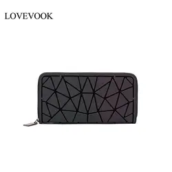 Женский кошелек LOVEVOOK, длинный/короткий держатель для дам, визитница для карты, женский клатч, зажим для денег, С геометрическим рисунком и