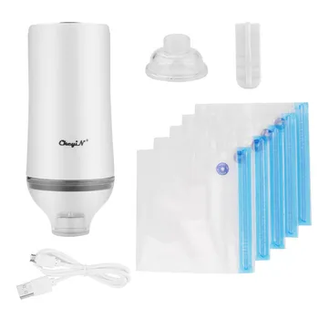 

Portable Household Food Vacuum Sealer Packaging Machine Film Sealer Vacuum Packer Including 5Pcs sealing bags Vaccum Saver 40