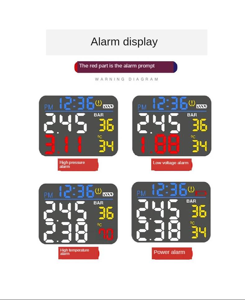 Infitary-sistema de supervisión de presión de neumáticos para motocicleta, TPMS, F R 2, Sensor externo, pantalla LCD inalámbrica, sistemas de alarma de neumáticos ► Foto 2/6