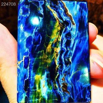 

Certificate Natural Blue Pietersite Chatoyant Rectangle Pendant Cat Eye 47.4x33.5x7.8mm Namibia Women Men Jewelry AAAAAA