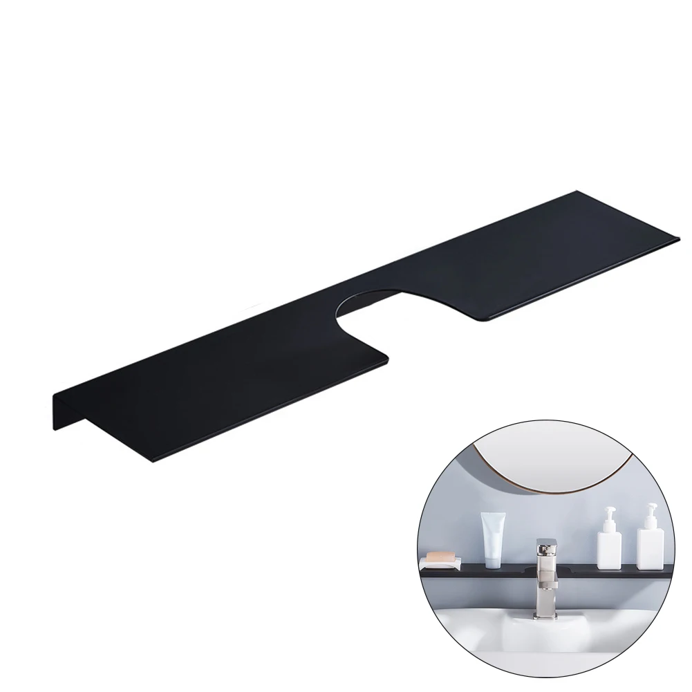 

Space Saving Aluminum Free Punching Wall Mounted Bathroom Shelf Basin Faucet Home Balcony Shampoo Waterproof Shower Organizer