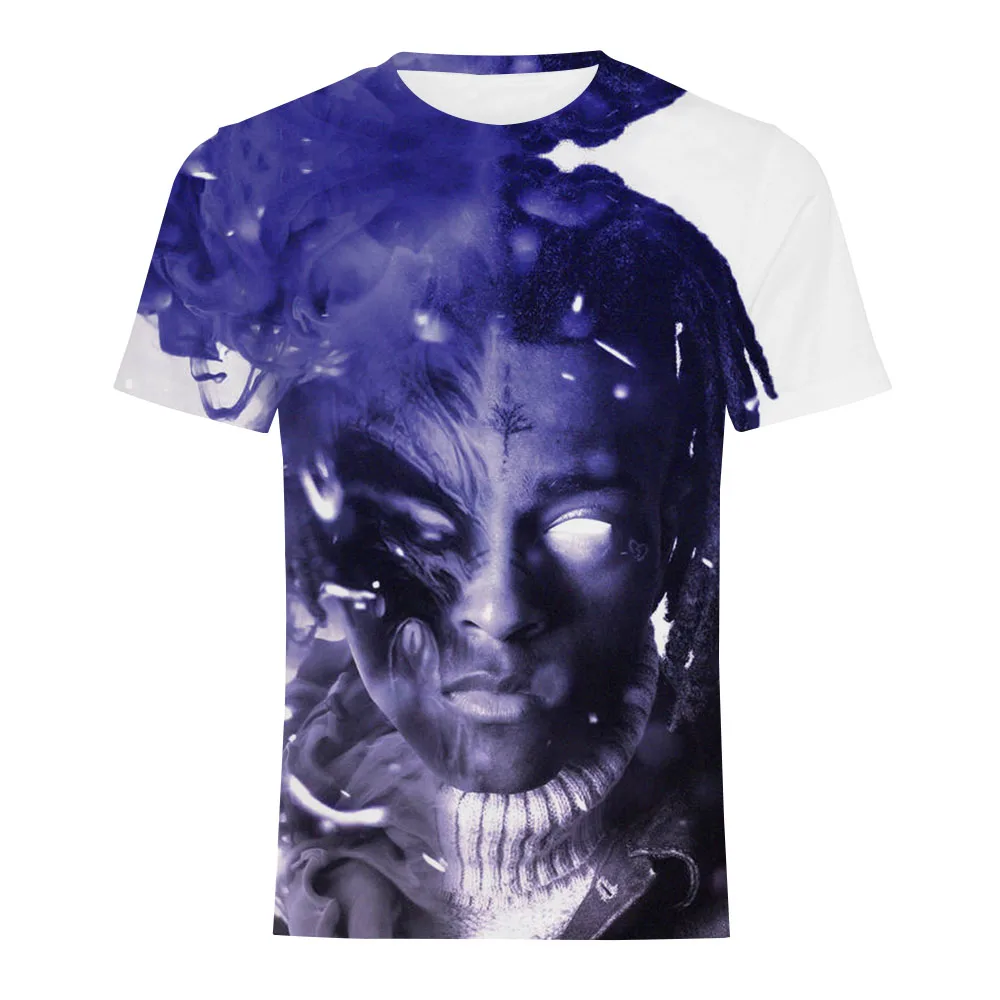 

LISCN Summer Fashion Men's Women's Sweatshirt 3D Print Rap Singer T-Shirt Casual Unisex Short Sleeve Top Set