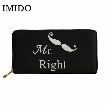 

2019 Personalized Wallet MR. MRS Printing High Quality Female Wallet Pu Leather Long Purse Casual Women Credit Card Bag