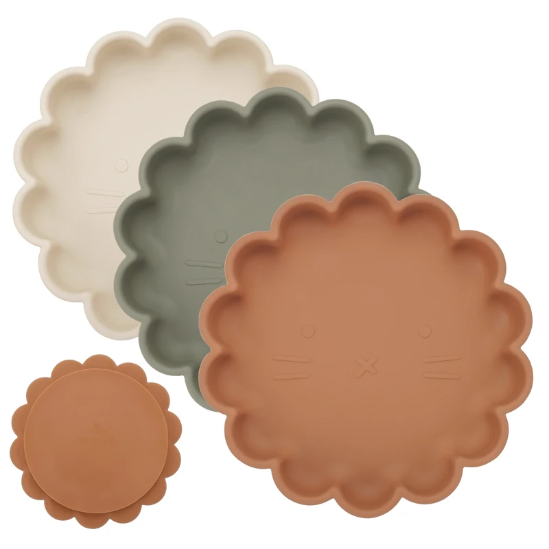 Baby Tableware Flower Silicone Bowl Feeding Set