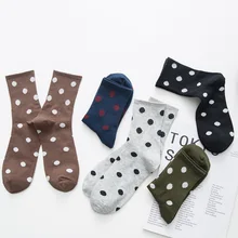 Милые носки без пятки среднего размера для женщин с оборками Высокое качество Для женщин модные женские носки из хлопка Однотонная одежда в горошек с рисунком 214