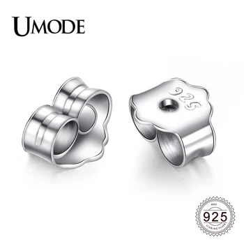 

UMODE 925 Sterling Silver Earring Clasps 4mm 5mm Fashion Butterfly Backfindings Silver Post Fasteners for Women 10 Pairs per Lot