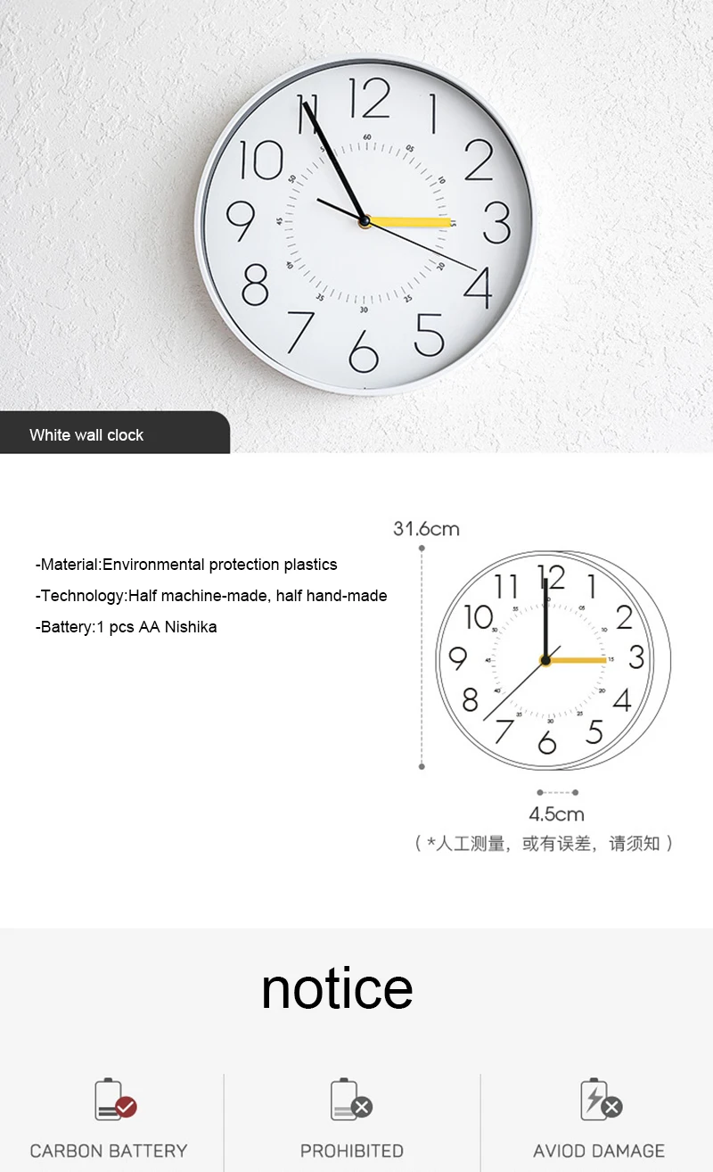 Креативные настенные часы приглушенные цифровые стрелка часов часы с термометром гигрометром функция настенные часы современный дизайн домашний декор