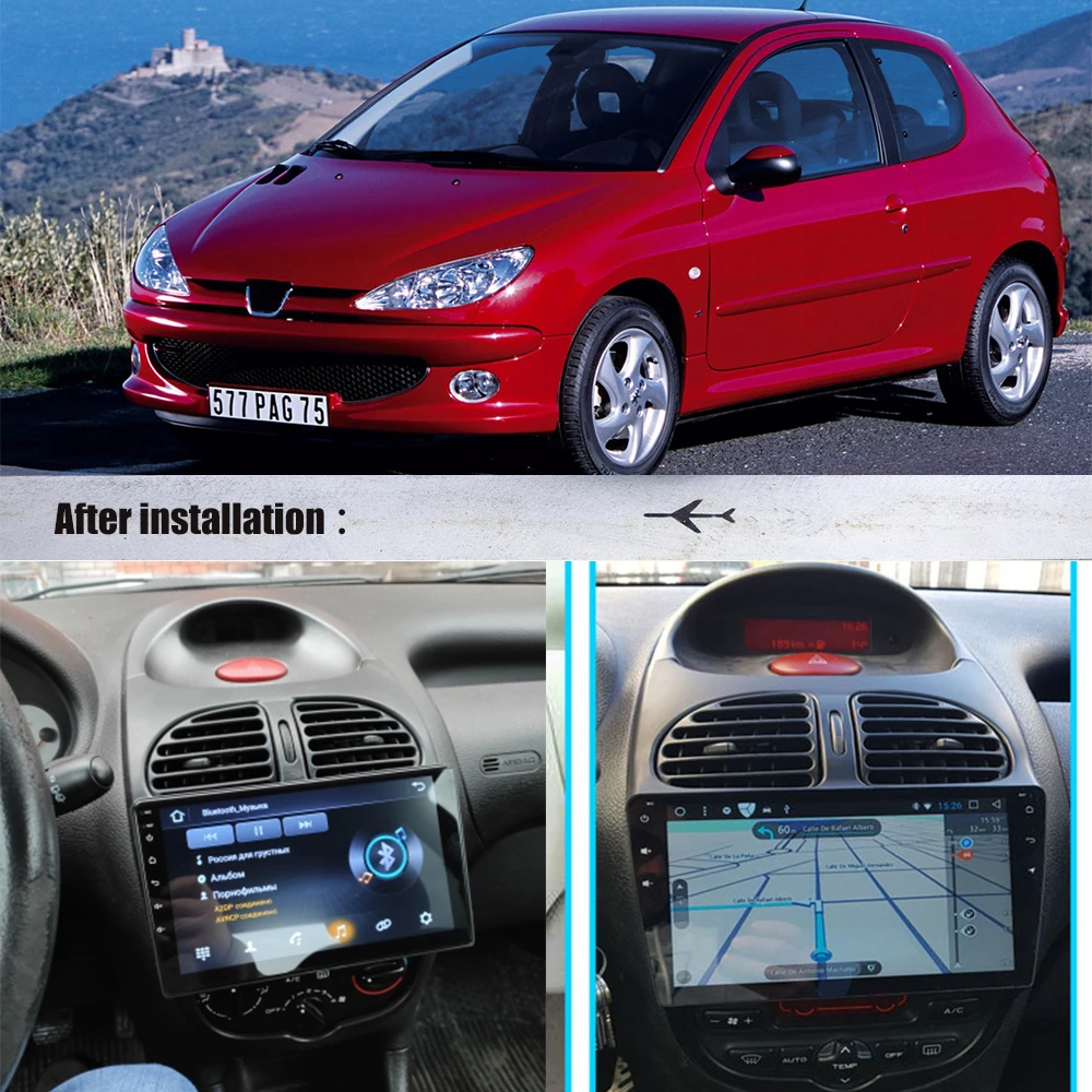 Для Peugeot 206 Android радио мультимедиа PX6 Авторадио 2000 2016 автомобильный аудио плеер GPS