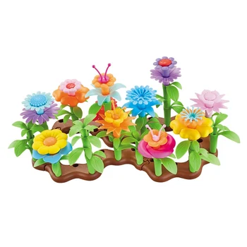 

54PCS/Set DIY Pretend Garden Assembling Toys Children Inserting Flowers Building Blocks Educational Developmental Toys for Kids