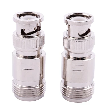 

2 Pcs N Type Female to BNC Male RF Coaxial Coax Adapter Connector Silver