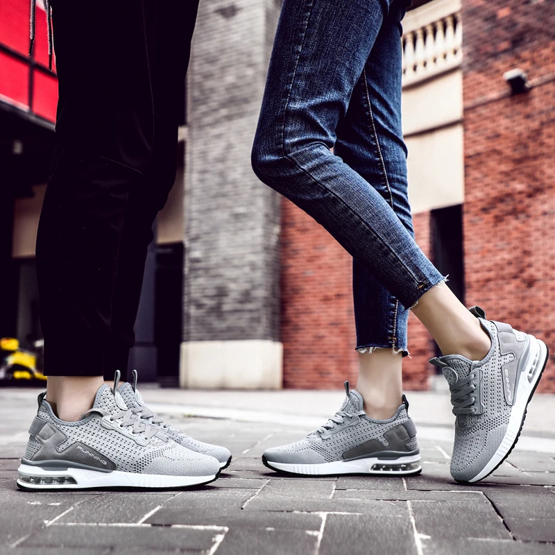 Zapatillas deportivas con cámara de aire para mujer, zapatos transpirables  para correr, tenis, gimnasio, color gris, para verano, E 239|Zapatillas de  correr| - AliExpress