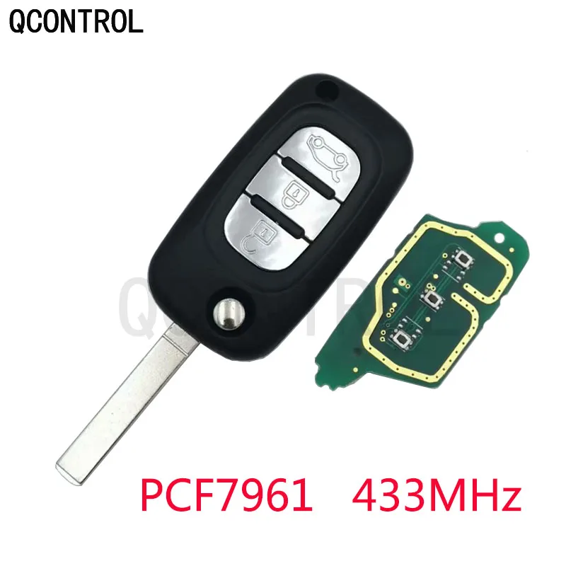 QCONTROL 3 кнопки дистанционный ключ-брелок от машины для Renault Fluence Megane III авто аксессуары Замена 433 МГц PCF7961A чип Filp