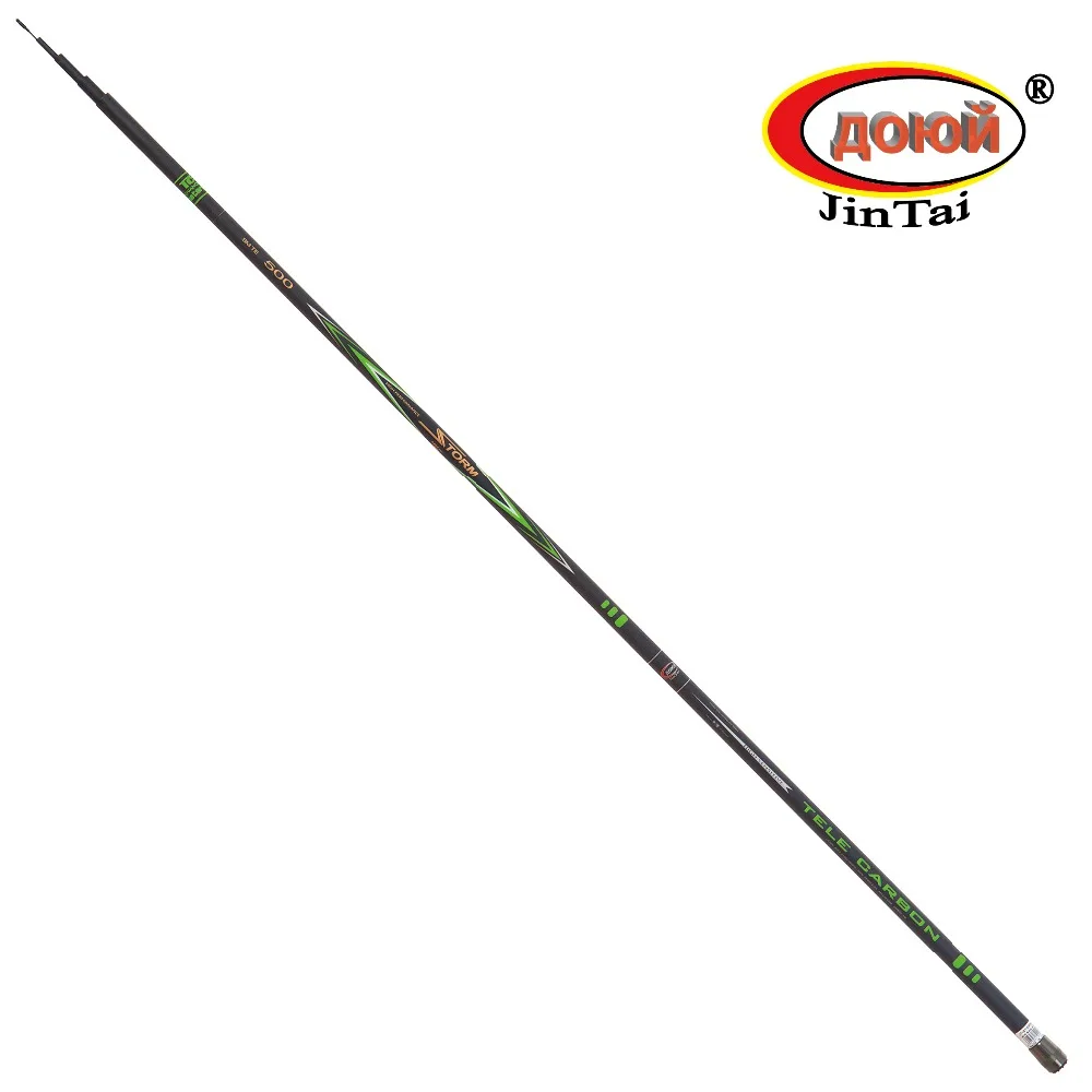648B-1030 STORM POLE CARBON IM8 Строй средне быстрый. Тест не указан(примерно C.W. 10-30 гр). Длина: 4,0м / 5,0м / 6,0м / 7,0м Удочка ДОЮЙ JinTai телескопическая. ModerateFast. Маховая С коннектором