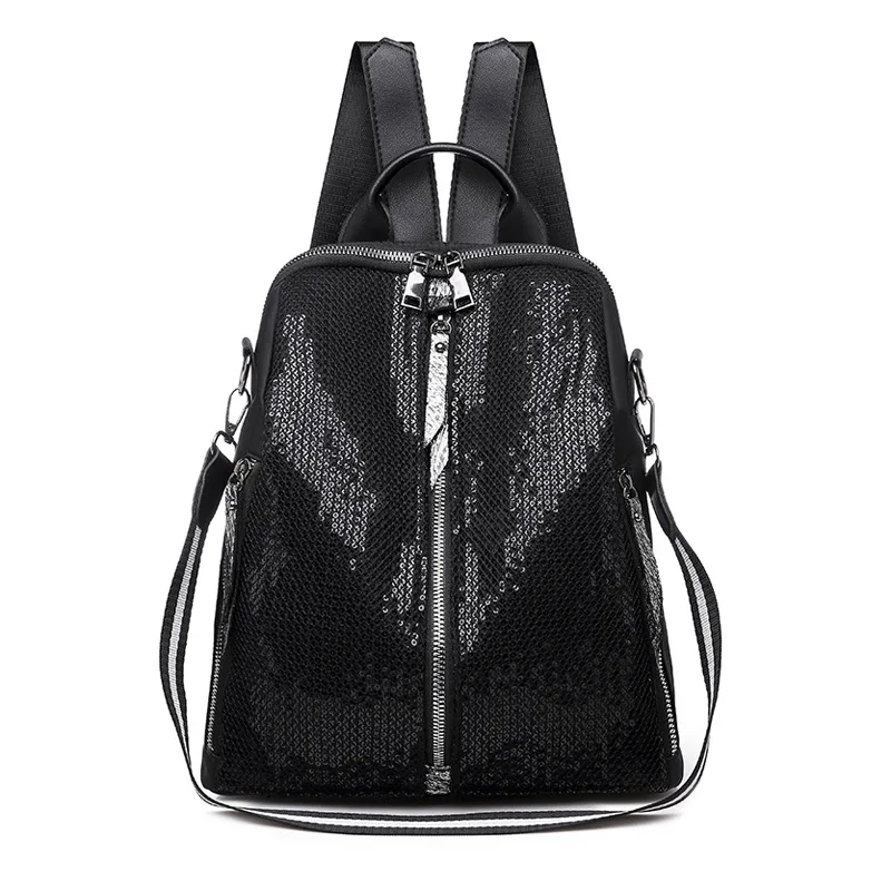 

10L Oxford Backpack Women 2020 Sequins Backpacks for Women Fashion School Bags for Teenage Girls Korean Back Pack Black Solid