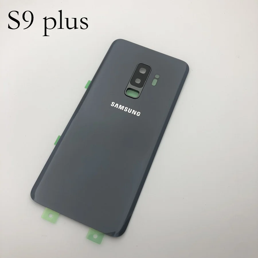 Для samsung Galaxy S9 плюс s9+ G965 SM-G965F G965FD S9 G960 SM-G960F G960FD стеклянная задняя крышка батарейного отсека двери Корпус Замена - Цвет: s9 plus gray