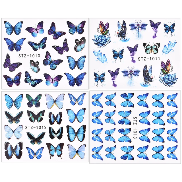 1Pcs Water Nail Decal and Sticker Flower Leaf Tree Green Simple Summer DIY Slider for Manicure Nail Art Watermark Manicure Decor 4Pcs TA631-634