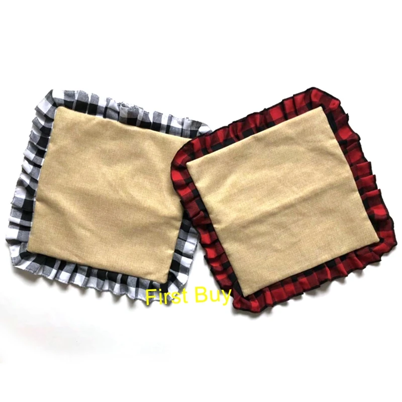plaid ruffle pillow cover (2)
