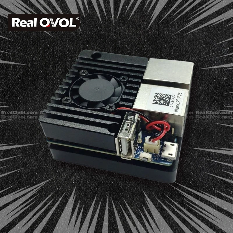 RealQvol Simple Metal Housing for The NanoPi R2S Protective Shell Accessories Aluminum Alloy Case Cooling with Fan | Компьютеры и офис