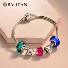 BAOYAN дружба Богемский Браслет с бусинами из кристаллов женские милые DIY девушка сердце Шарм Браслеты змея из нержавеющей стали цепи браслеты
