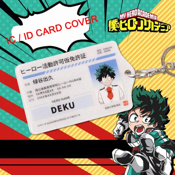 

My Hero Academia Bus IC ID Card Holder Cover Key Chain Key Ring Keychains Charms Pendant Cartoon Boku no Hero Academia Gifts New