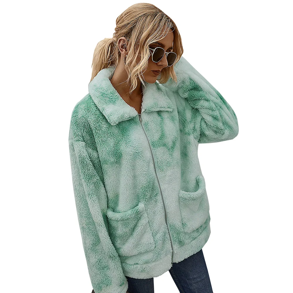 

2020Winter Tie-dyed Fur CoatWomen Original European And AmericanBBay Cross-border Women's Clothing