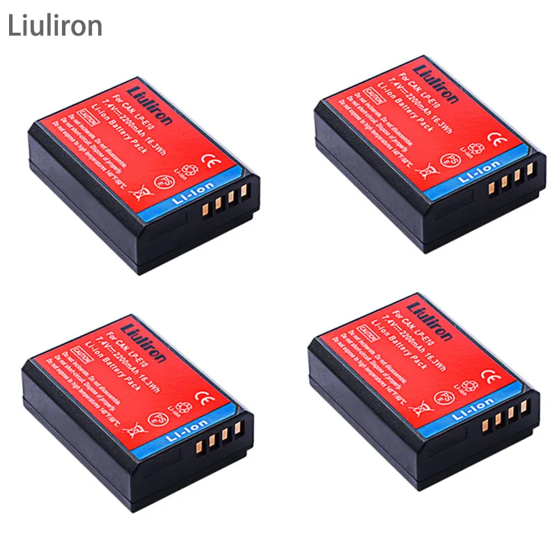 4battery LP-E10 LP E10 LPE10 Camera Batteries+LCD USB Charger for Canon EOS 1100D 1200D 1300D Kiss X50 X70 X80 Rebel T3 T5 T6 - Цвет: 4battery