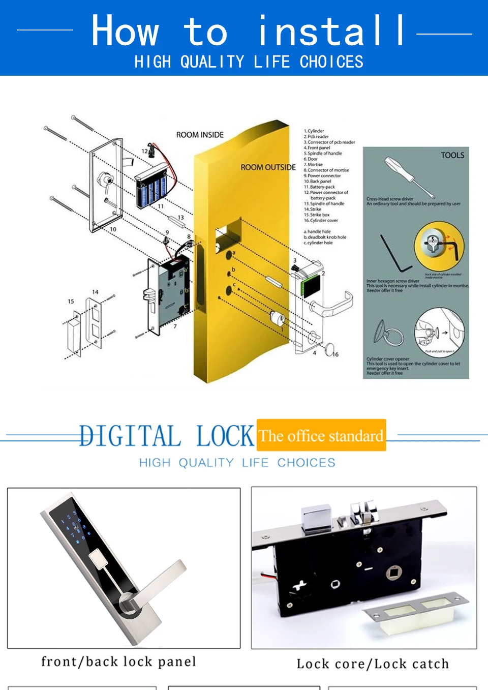 Цифровой код безопасности Электронная умная сенсорная клавиатура Deadbolt замок из алюминиевого сплава с приложением wifi система для appartment