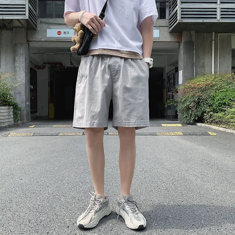 

Men's casual shorts 2020 spring and summer new loose solid color five points casual pants young personality trend men's clothing