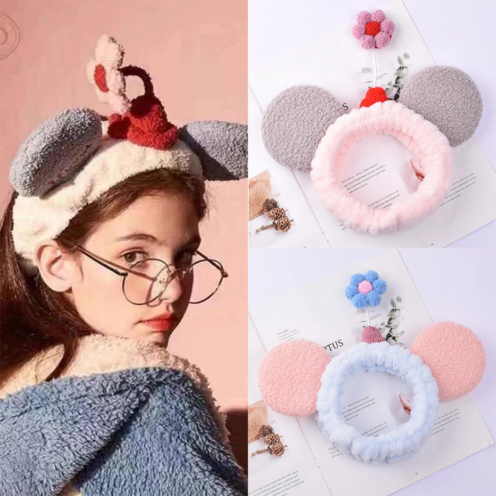 New Face Wash Makeup Headband Girls Coral Velvet Hairband For Women