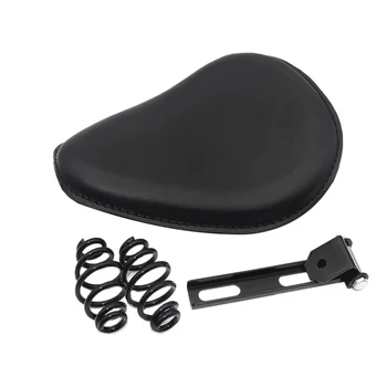 

3 Inch Leather Motorcycle Sportster Chopper Bobber Custom Solo Spring Bracket Seat For Suzuki Yamaha Honda Chopper Black+