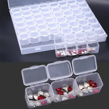 

56 Grid Clear Storage Case Nail Jewelry Tool Box with Lid Display Container