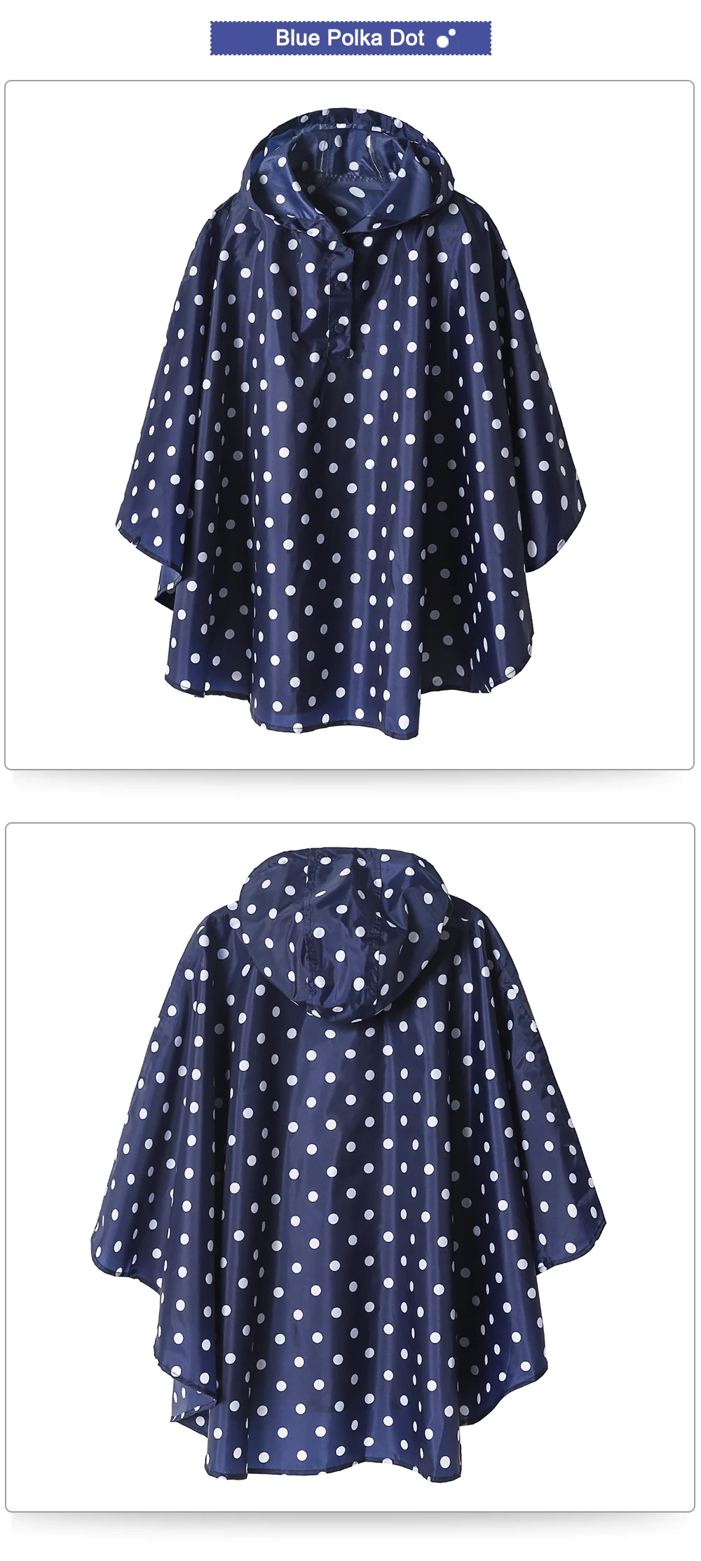 Capa de chuva poncho jaqueta polka dot
