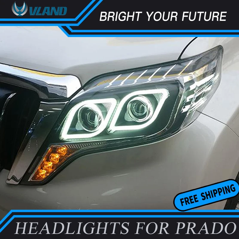 Автомобильная фара для Toyota Prado светодиодный ная 2014-2017 ангельские глазки