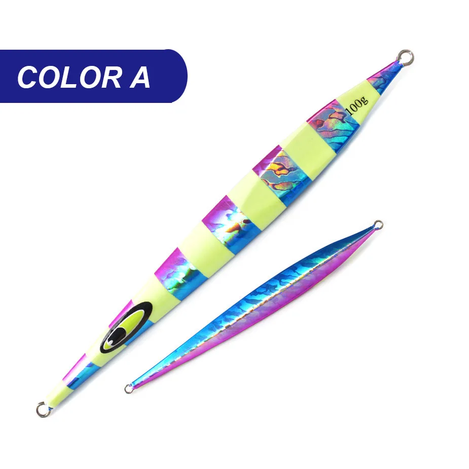 COLORA Металлические приспособления TOMA, приманки для рыбалки, 80 г, 100 г, 150 г, рыболовные Джиги для глубоководной морской рыбалки, жесткая приманка, свинцовая рыба, скорость погружения, приманка для джигинга - Цвет: COLORA