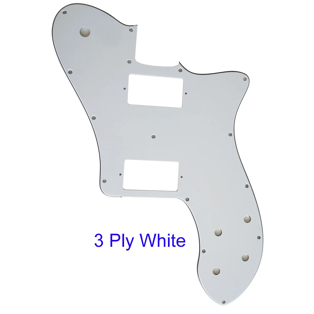 Pleroo Custom Guitar pickgaurd For 15 hole screws 72 Tele Deluxe Reissue Pickguard With PAF Humbucker 3 Ply White | Спорт и