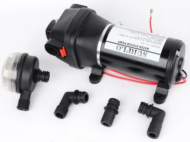 SURFLO KDP-42 rated voltage DC 24V high flow 17LPM electric water pump 160PSI cut-off pressure switch for high pressure washing