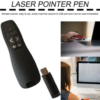 

RF 2.4GHz Wireless Presenter USB Remote Control Presentation Laser Pointer Pen Black Power Point Presentation Pointers